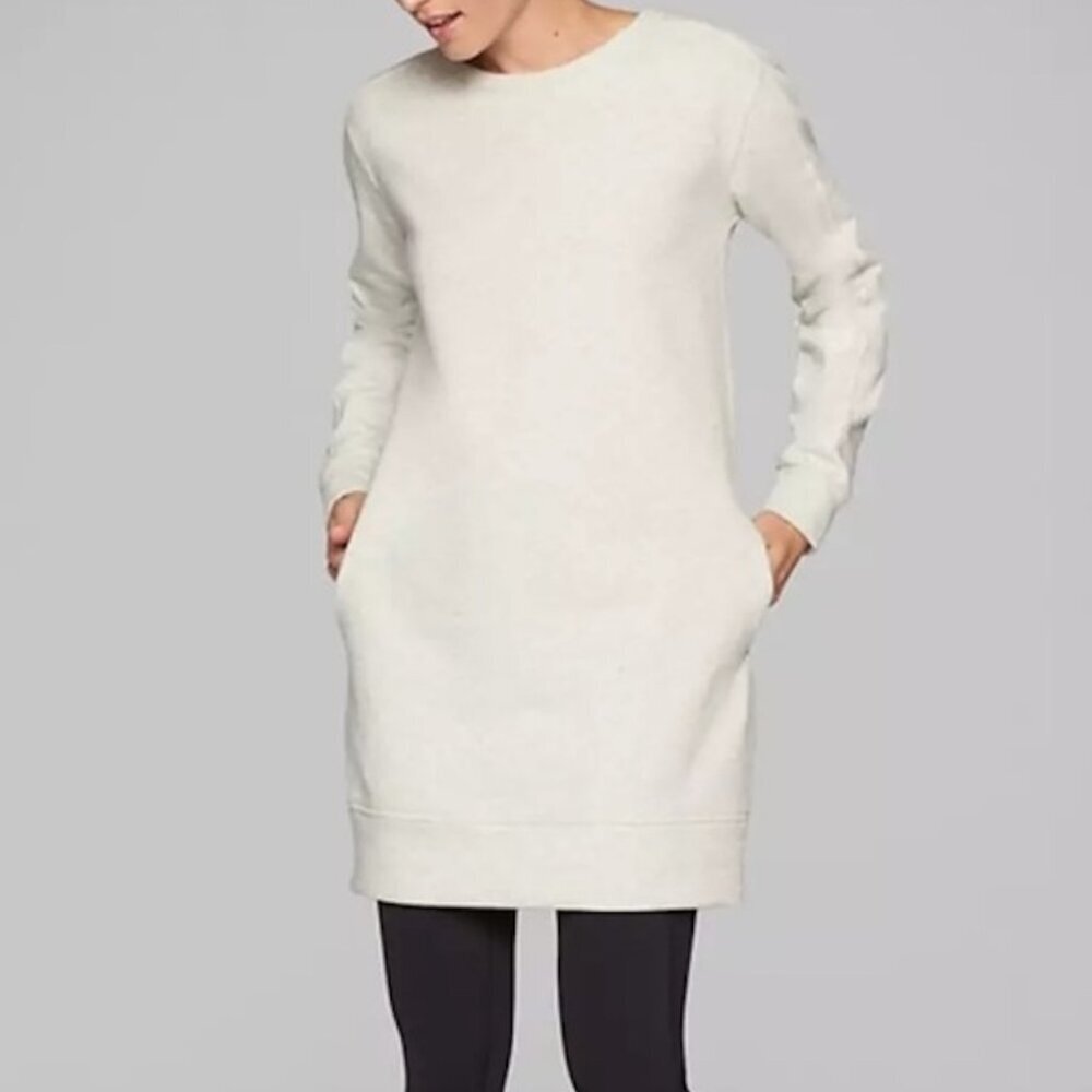 Athleta - Lolo Sweatshirt Dress #162954 in Heather Grey, Classic Cotton Fleece S